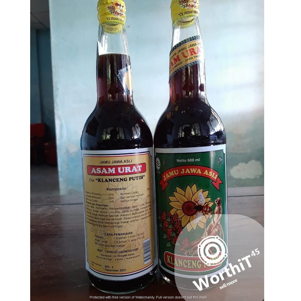 [KODE PRODUK B0SRK7387] DN02 Jamu ASAM URAT Klanceng Putih 600 ml Asli