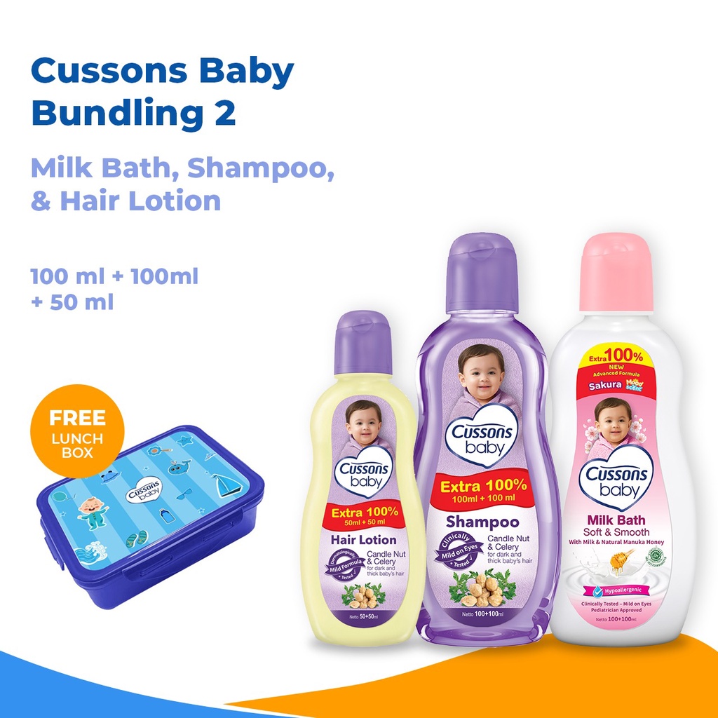 CUSSONS BABY PAKET BUNDLING paket perlengkapan bayi / Cussons Kids Paket Budling isi 3pcs FREE LUCH BOX Arjuna