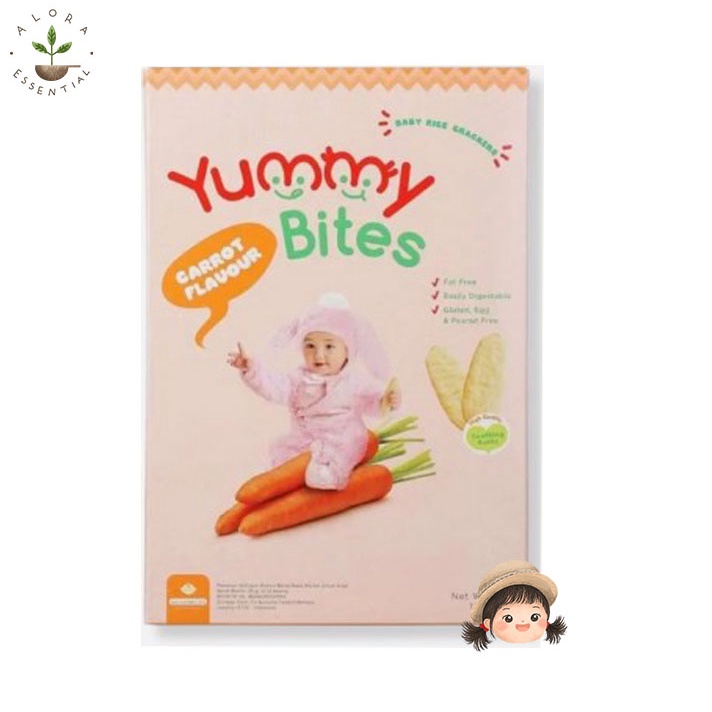 Yummy Bites Rice Crackers Carrot 25gr