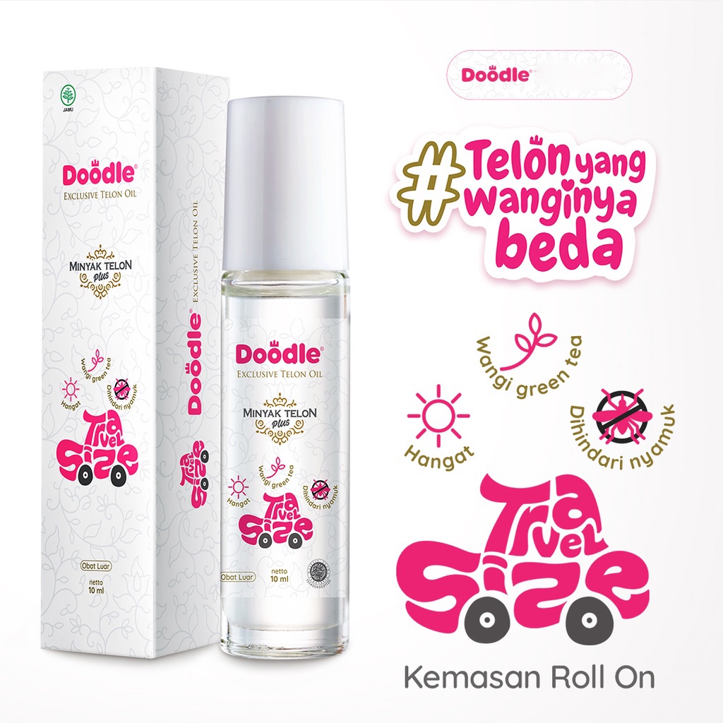 DOODLE TELON OIL GREEN TEA 10ML - TRAVEL SIZE ROLL ON