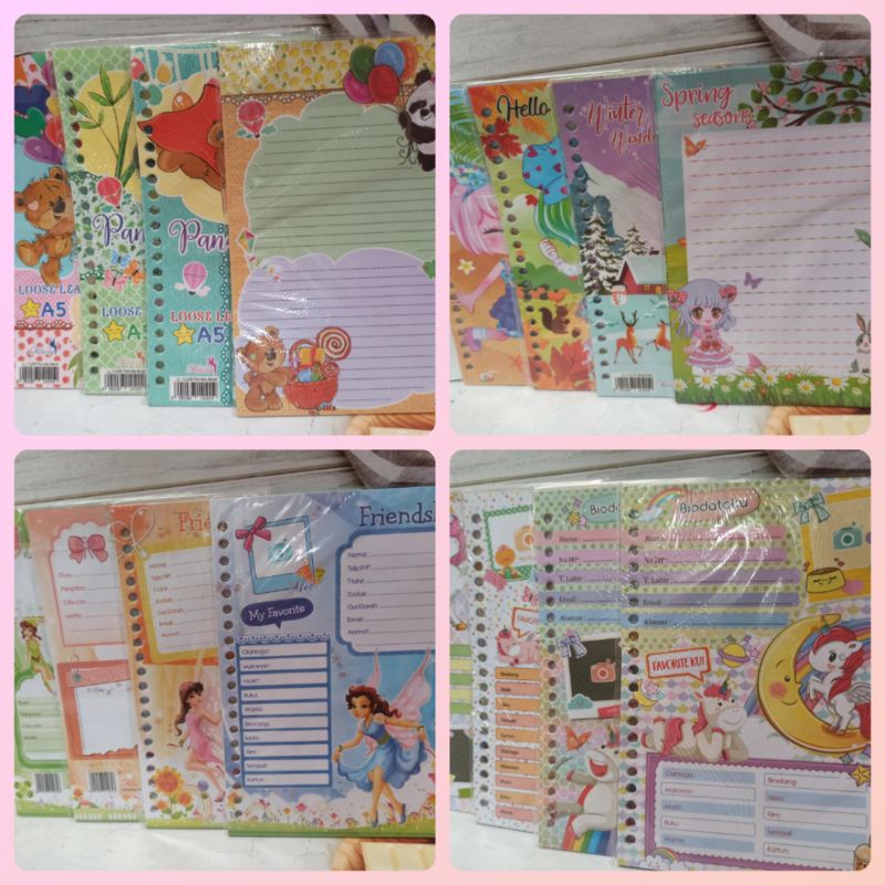(20lbr) isi Binder note A5/ isi Binder ukuran A5/ isi Binder 20 Lubang/ Buku isi ulang
