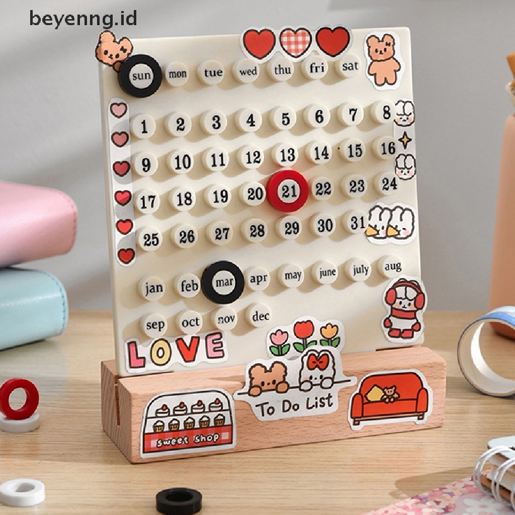 Beyen Ins Kreatif Waktu Abadi Kalender Meja Manual Akrilik Kalender Mejaio Dekorasi Rumah 3cincin Tanggal Rekaman Hadiah Set Handmade Diy Ring Kalender Meja ID