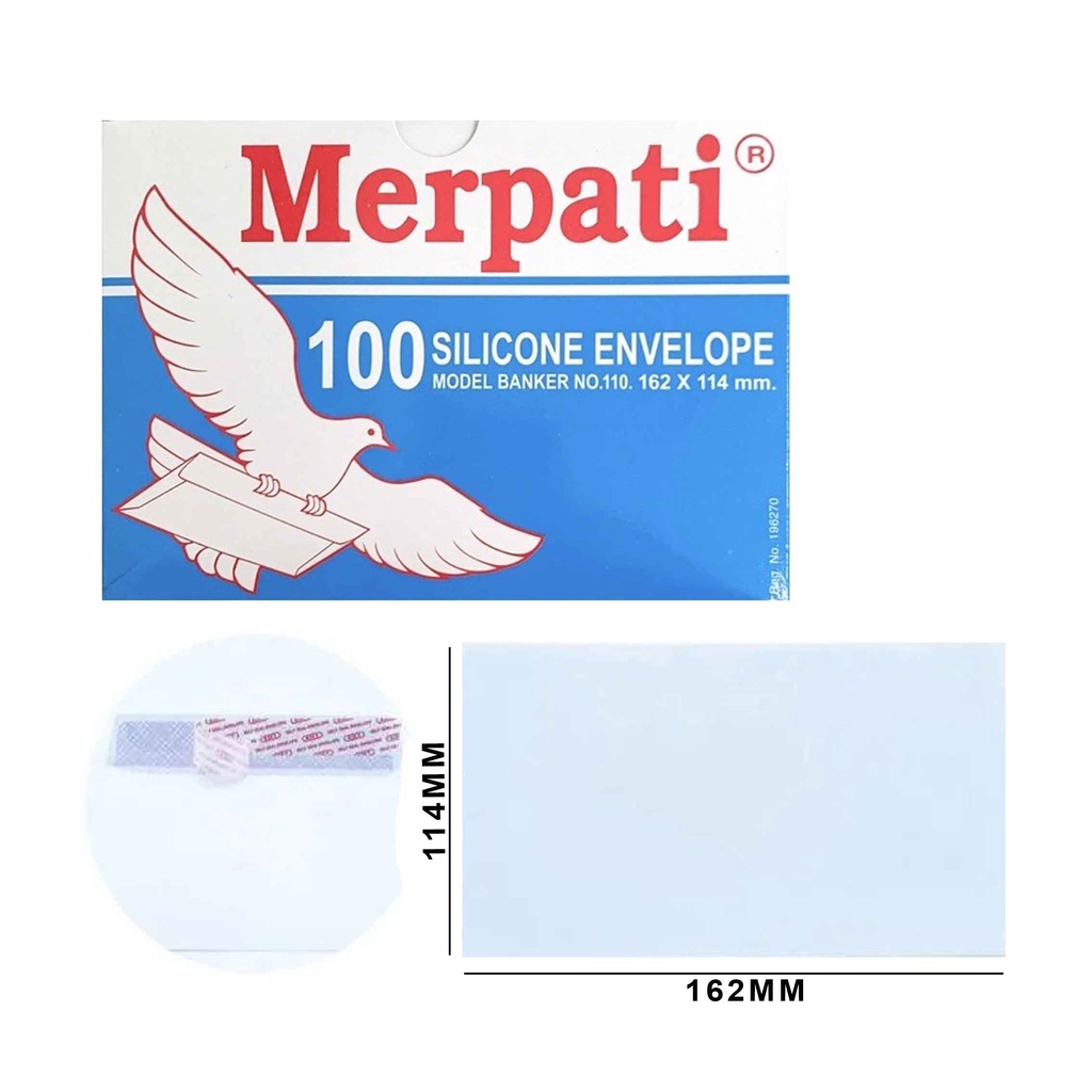 Merpati 100 Silicone Envelope * Kiky Amplop Merpati * Amplop Putih * 100pcs