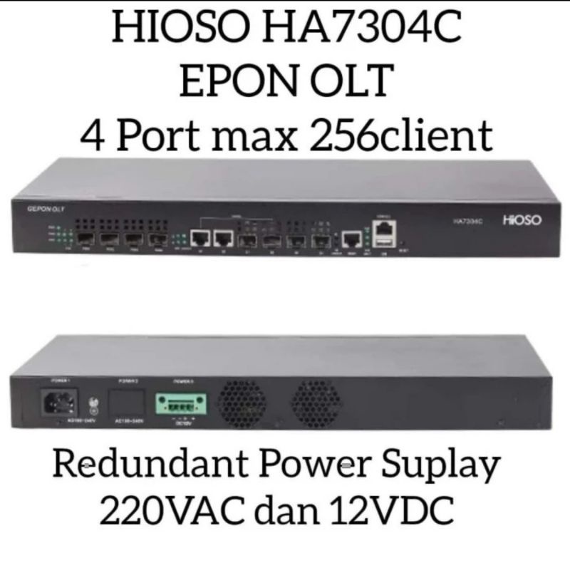 HIOSO HA7304 4 PON Port EPON OLT FTTH CATV OLT Fiber Optic 1.25G