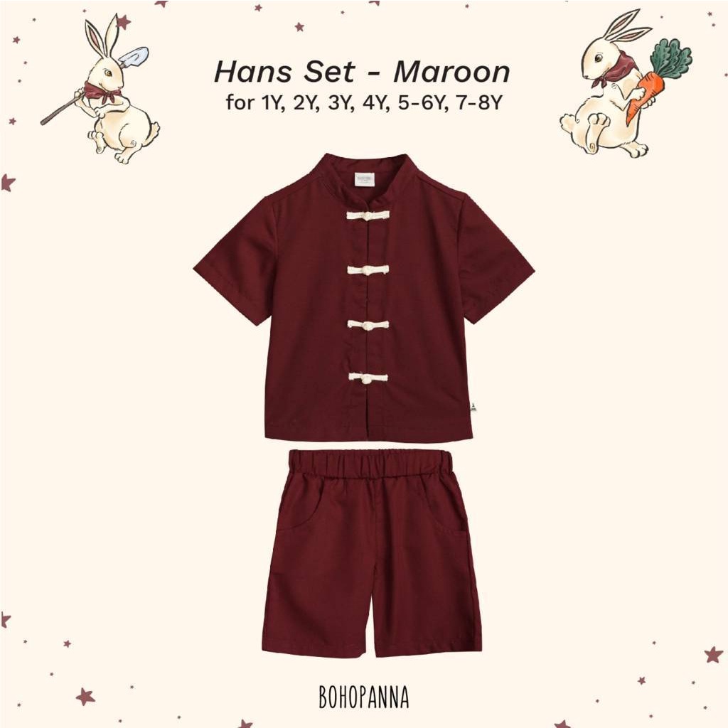 BOHOPANNA  Hans Set Baju Imlek Anak Laki-Laki 1-8 Tahun