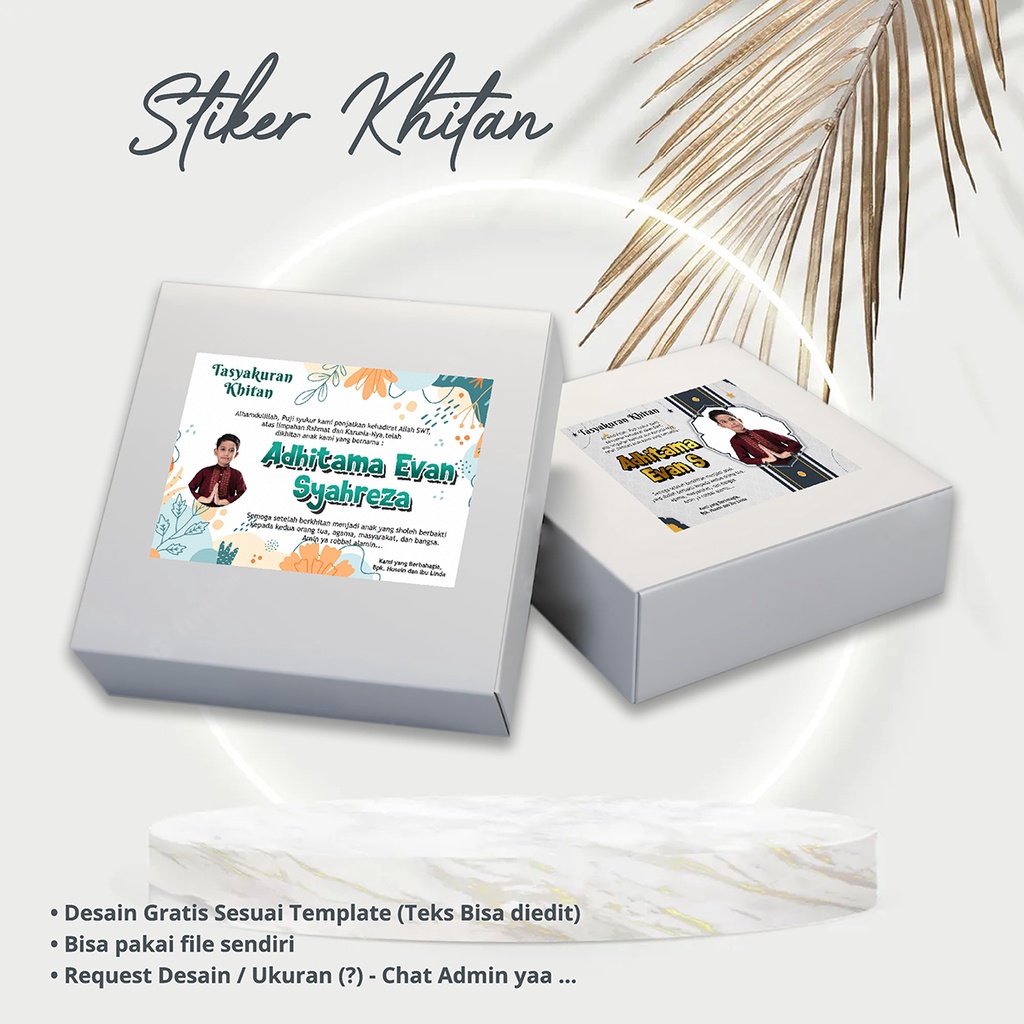 

SYUKURAN KHITAN / STIKER KHITAN / STIKER SUNAT / TASYAKURAN ANAK / TASYAKURAN ANAK LAKI - LAKI / WALIMATUL KHITAN