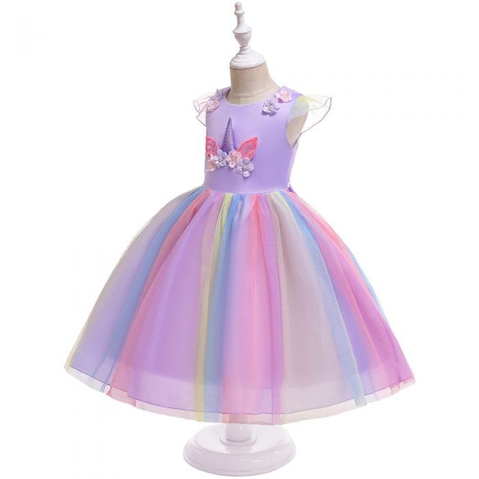 AS Dress Anak Unicorn Tutu Rainbow Import