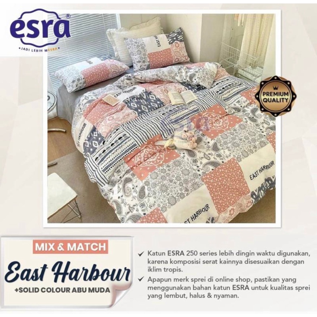 Sprei Set Premium Katun ESRA Motif East Harbour