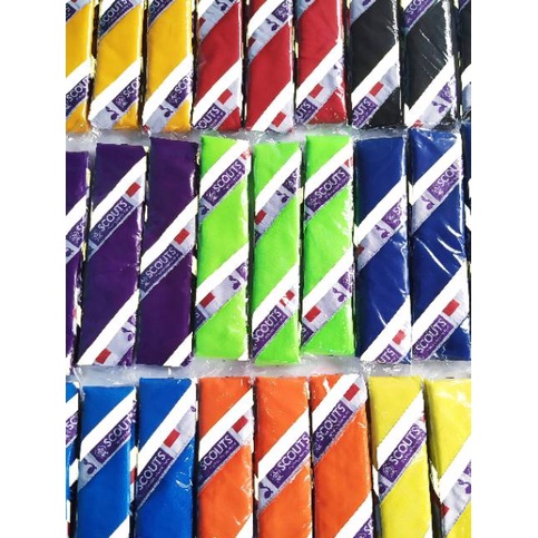 scarf pramuka loreng warna menyala wosm bordir