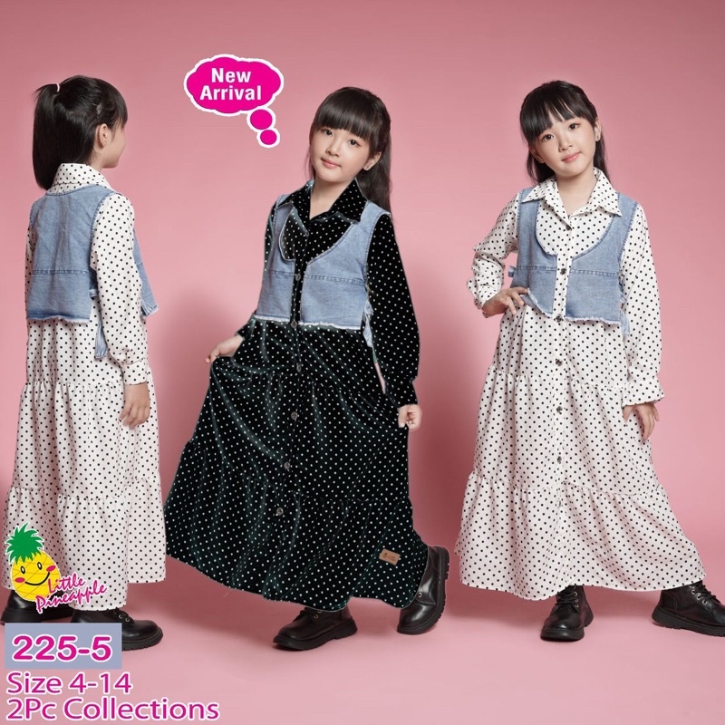 GAMIS ANAK ROMPI JEANS LITTLE PINEAPPLE 225-5 5-10TAHUM