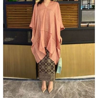 COD baju kondangan wanita / Blouse kaftan / hanya atasan - Rose Gold