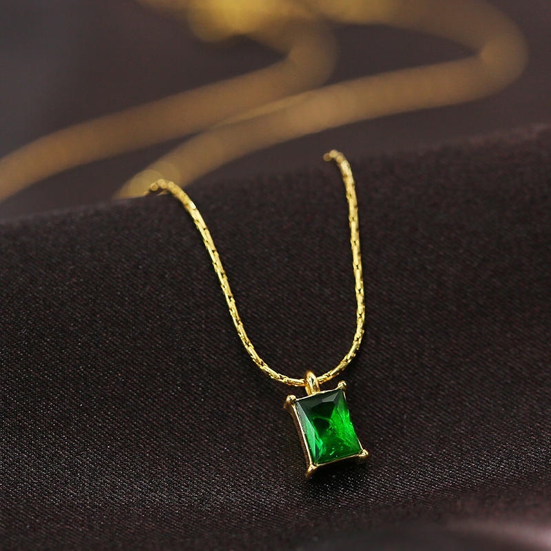 Kalung tambang zircon hijau titanium anti karat harga grosir bisa cod