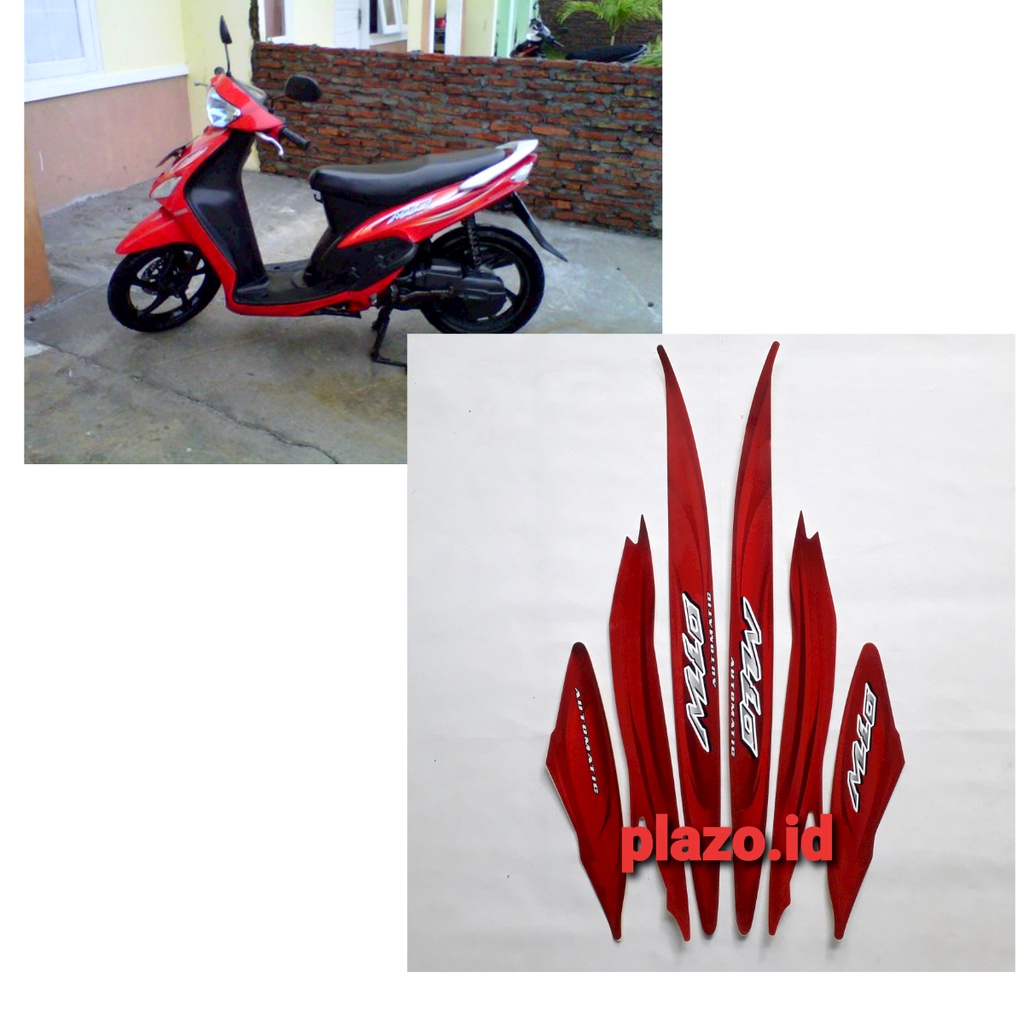 stiker striping lis body motor mio sporty 2007 std full merah