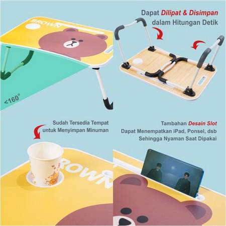 Meja Belajar Lipat Meja Belajar Anak Motif Karakter Gambar Ukuran 50 x 30 x 28 cm-4