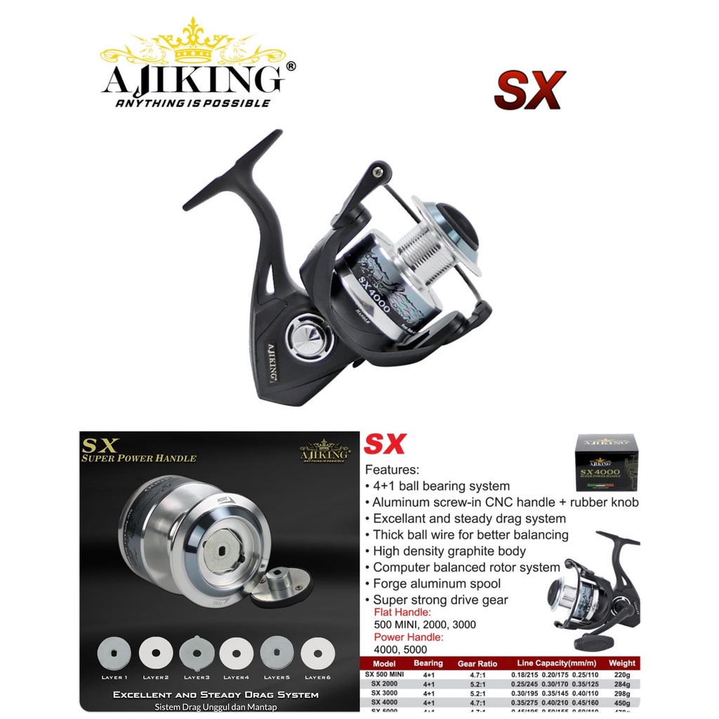 Reel SPINNING AJIKING SX (POWER HANDLE)