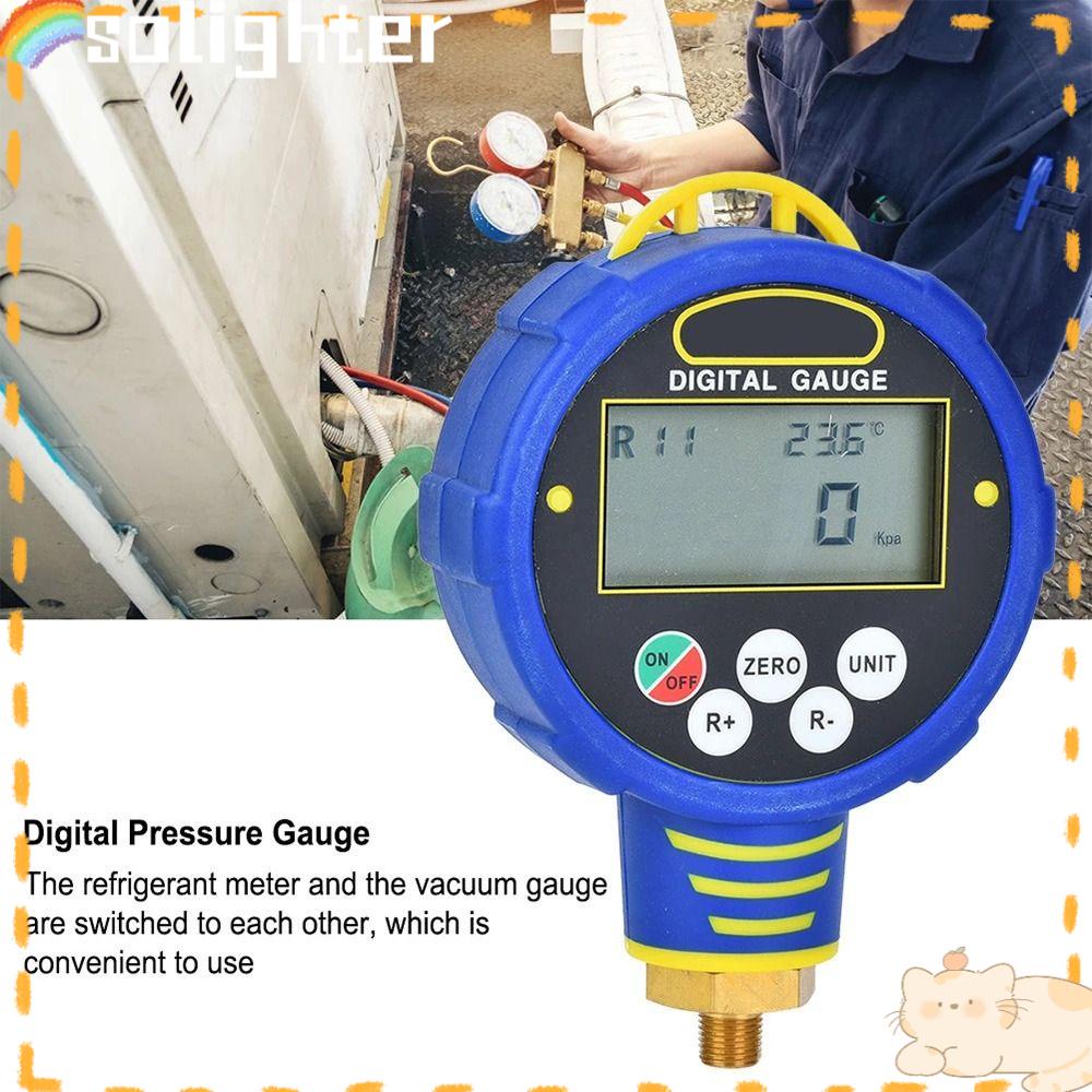 Solighter Low/High Digital Manifold Gauge Professional WK-688H/R32 100Bar/10Mpa Tester Tekanan Pendingin