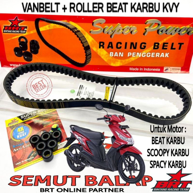 PAKET KIRIAN BEAT KARBU VANBELT + ROLLER 7 8 9 10 11 12 GRAM PAKET KIRIAN KVY BEAT KARBU BRT RACING 