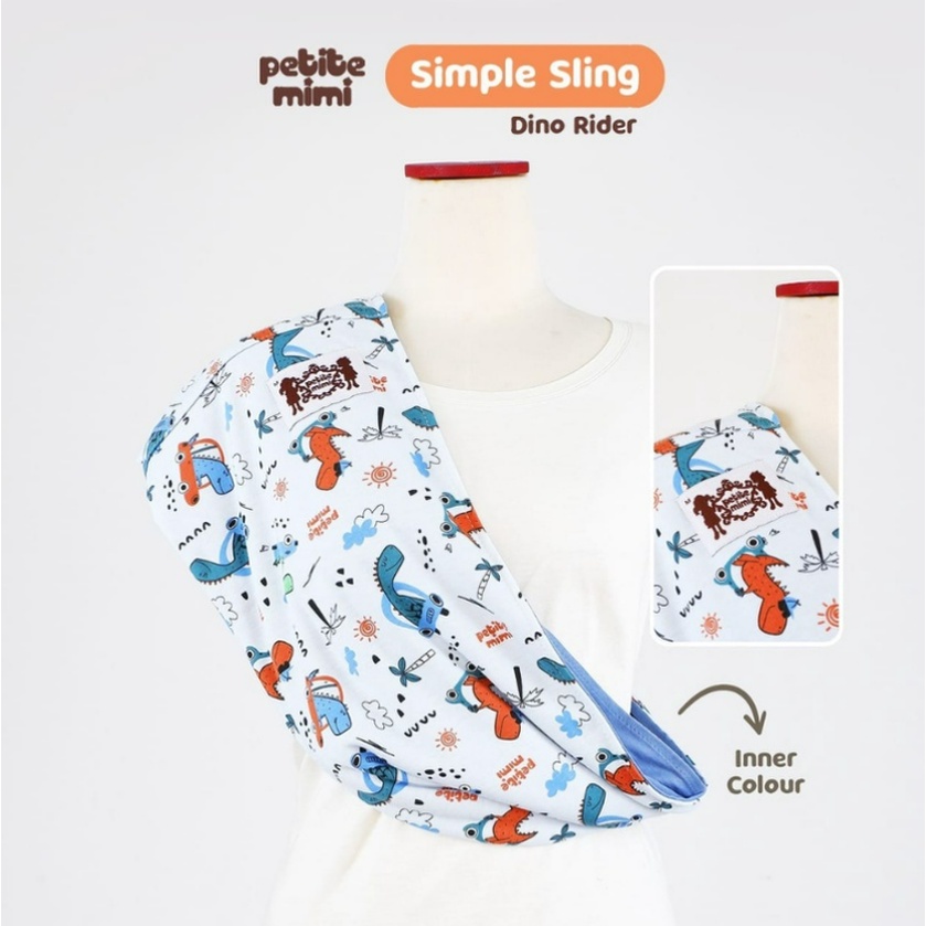 Geos Petite Mimi L-XL Motif Dino Rider / Elephant Gendongan Kaos (Geos) Simple Sling Petite Mimi