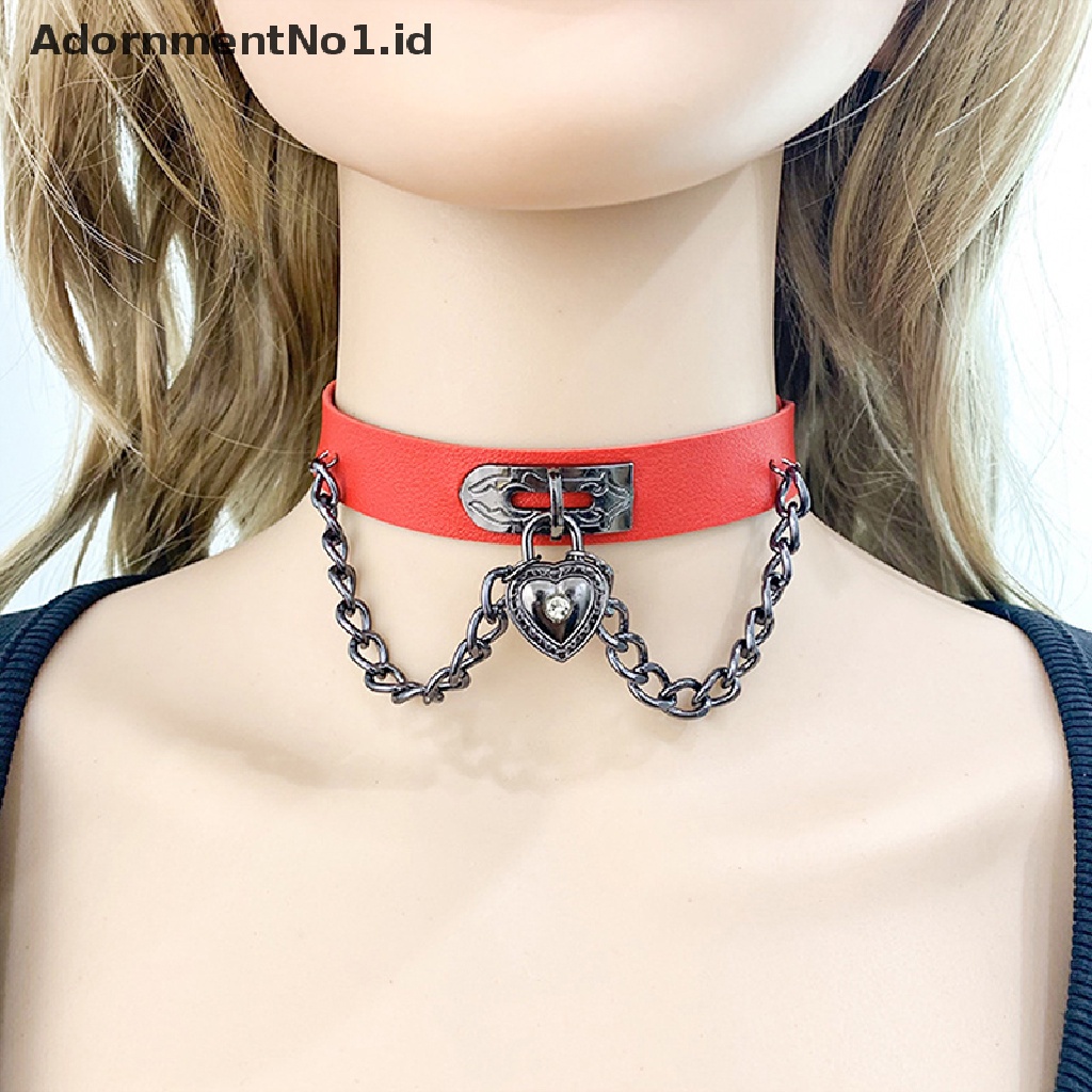 [AdornmentNo1] Gothic Choker Kalung Wanita Perempuan Rivet Kulit Kalung Rock Kpop Punk Leher Kerah Hitam Choker Kalung Keren Kerah [ID]