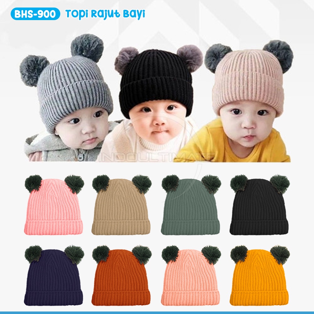 Topi Kupluk Rajut Bayi BHS-900 Topi Rajut Bayi Laki Laki Perempuan Topi Lucu Kupluk Rajut Bayi Perlengkapan Bayi Baru Lahir