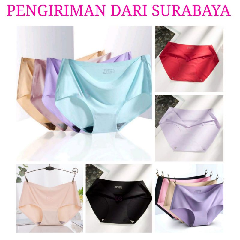 Celana Dalam Seamless Tanpa Jahitan Anti Nyeplak CD Wanita Jumbo