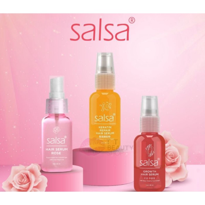 SALSA HAIR SERUM 80ML ORIGINAL BPOM SERUM RAMBUT SALSA VITAMIN GROWTH=MERAH