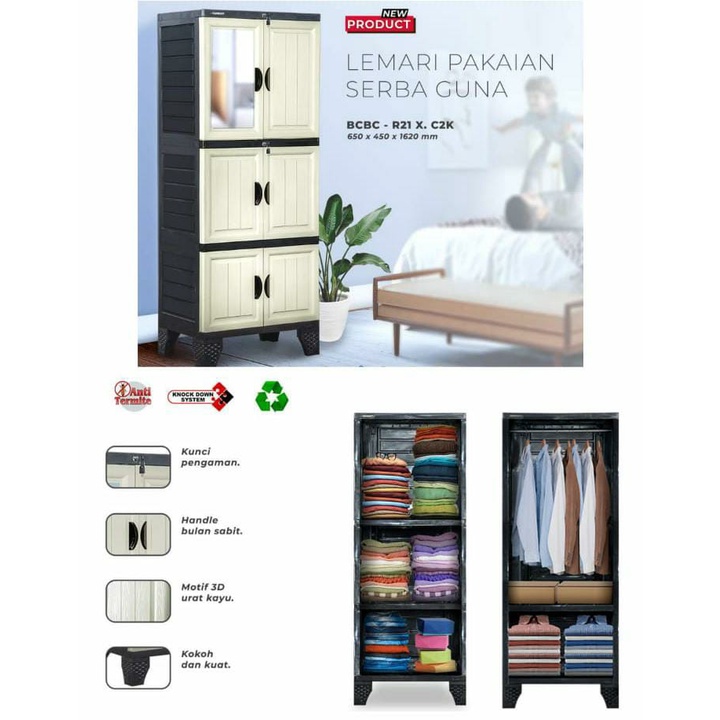 ALMARI PLASTIK ALMARI PAKAIAN NAPOLY CABRO