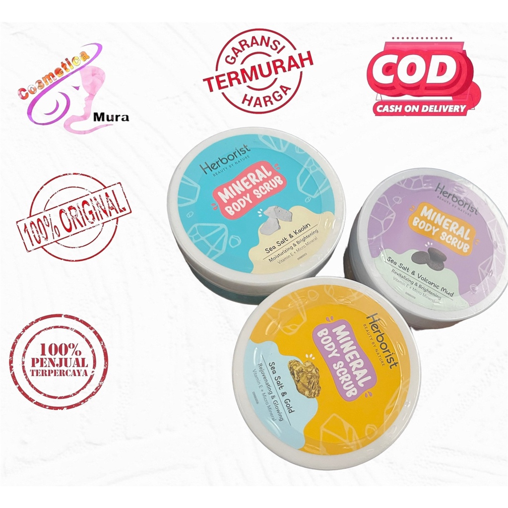 lulur garam lebih ampuh = Herborist Mineral Body Scrub Sea Salt 200 gr - Exfoliating - Lulur Tubuh
