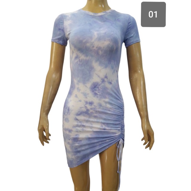 DRESS SERUT TIEDYE VIRAL BODYCON STRETCH TERMURAH