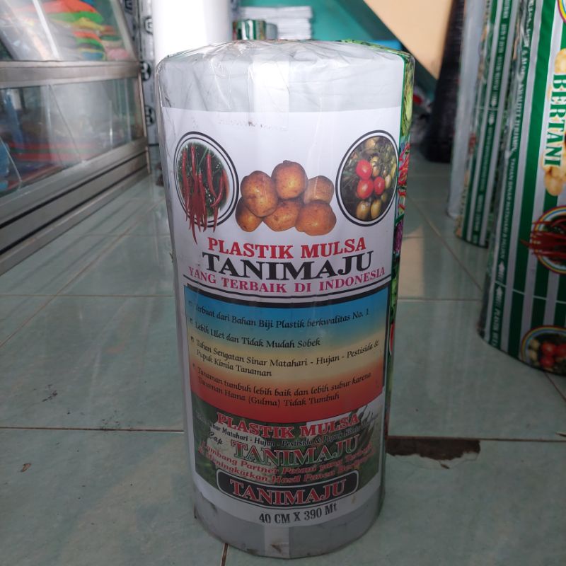 Plastik mulsa hitam perak TANI MAJU UK 40CM/80CM x 390 METER