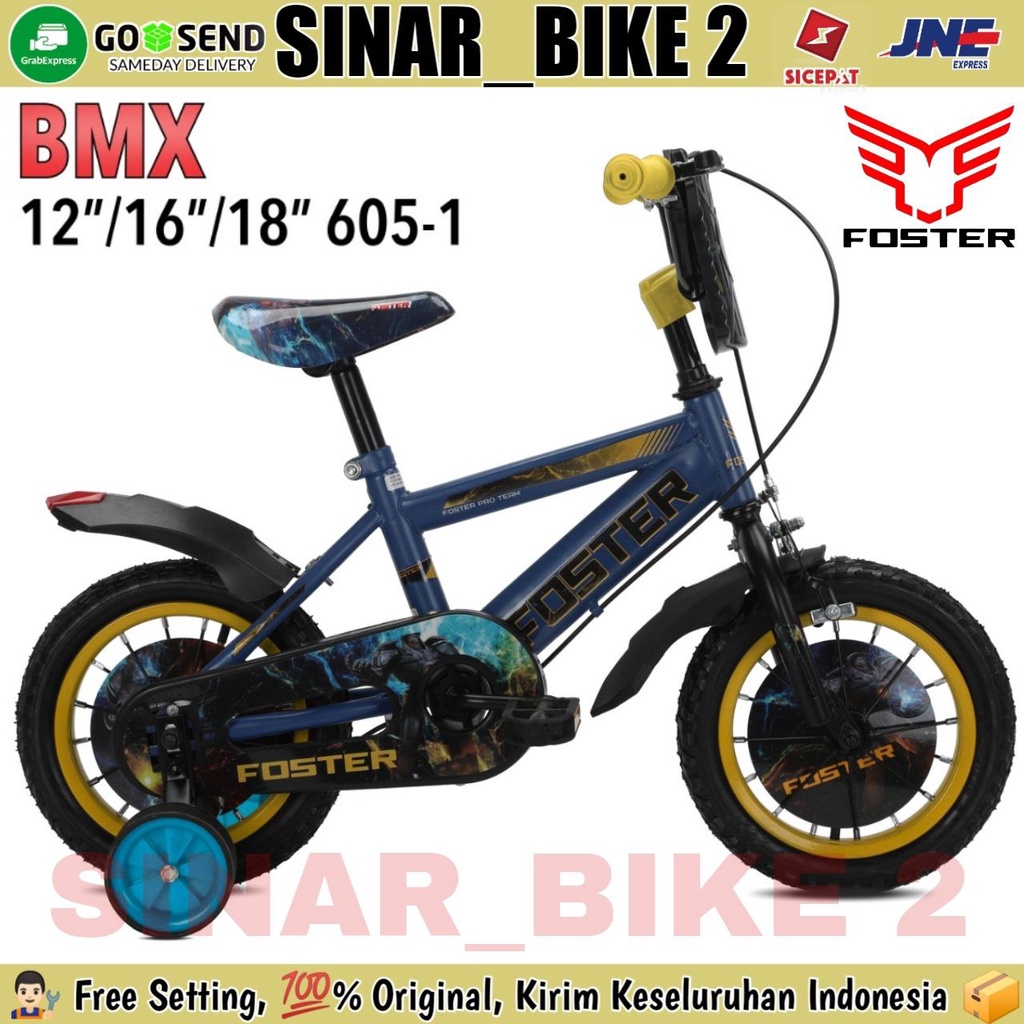 Sepeda BMX Anak Laki  FOSTER 605-1 Ukuran 12 ,16 .18 Inch