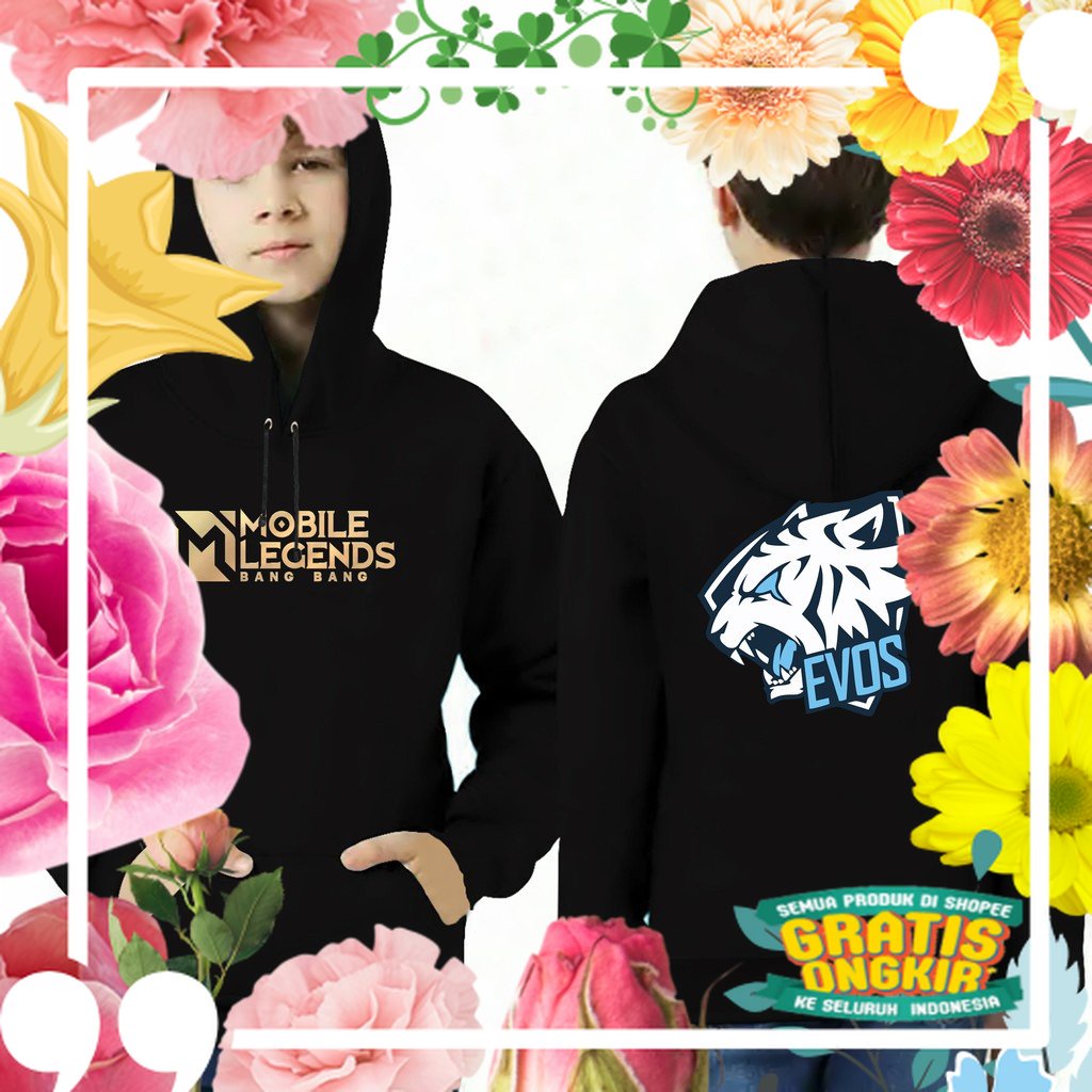 Hoodie Anak ML EVOS LEGEND - Jaket ML EVOS - Hoodie Mobile legend EVOS / Sweater ML EVOS 6-13 TAHUN 