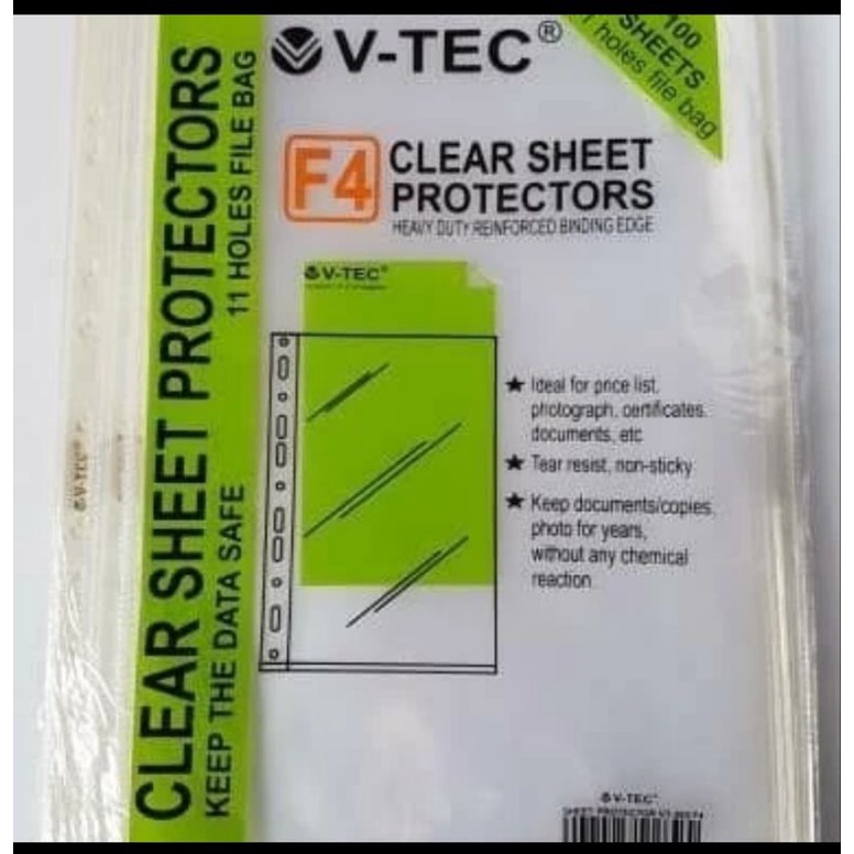 

clear sheet protector /pp pocket F4