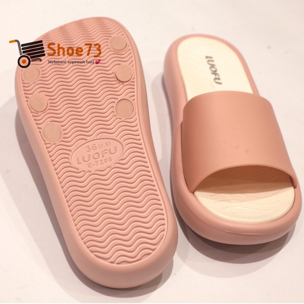 LUOFU E 7208 E01DW SIZE 36-40 | Sandal selop jelly wanita | Sendal kokop cewek impor