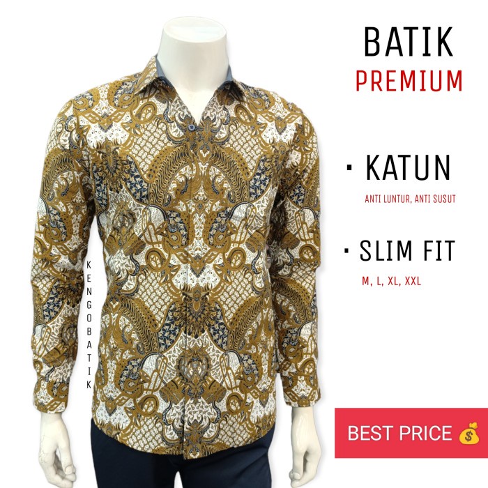 BATIK PRIA LENGAN PANJANG SLIM | KEMEJA BATIK SOKA KATUN PREMIUM