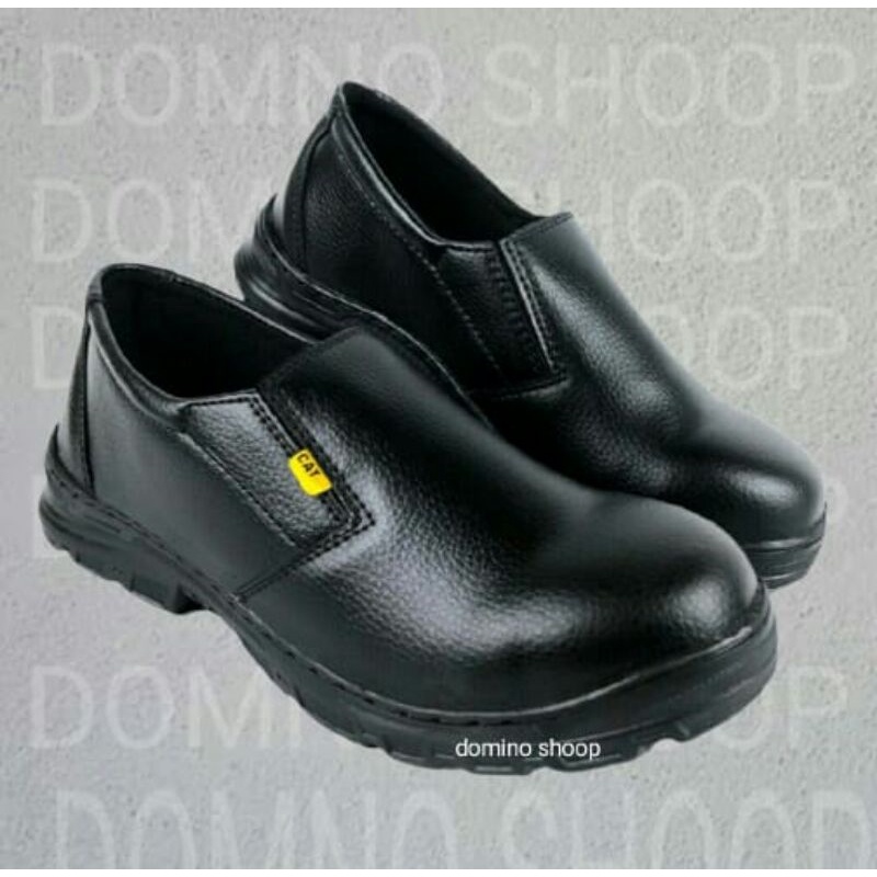 Sepatu safety boots pria sepatu kerja proyek ujung besi sepatu safety cowok kulit sentetis import