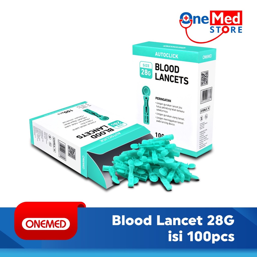 Jual Blood Lancets 28G OneMed box isi 100 pcs OJM Shopee Indonesia