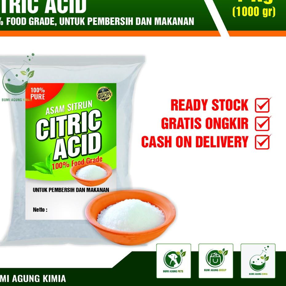 

✨TERBARU✨ CITRIC MONOHYDRATE/ CITRUN / SITRAT - 1 KG FOOD GRADE serbuuu !