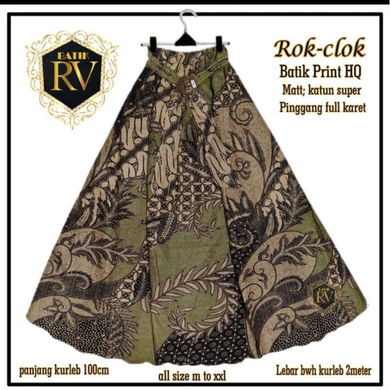 ROK BATIK PENDEK AND PANJANG KATUN PREMIUM || ROK BATIK PAYUNG PENDEK || ROK BATIK PENDEK