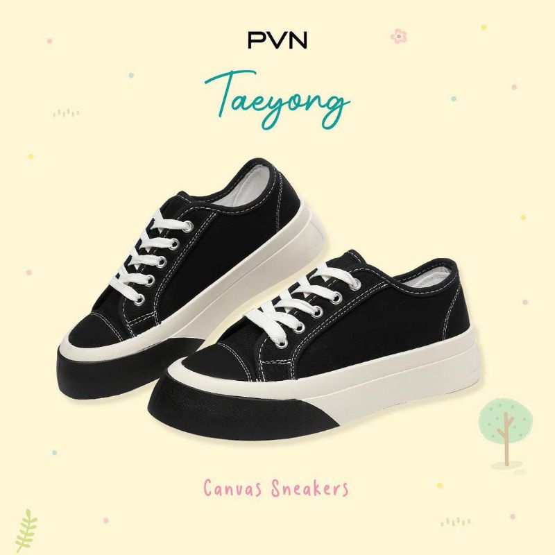 Sepatu PVN Taeyong Sneakers Wanita Sport Shoes Hitam 41