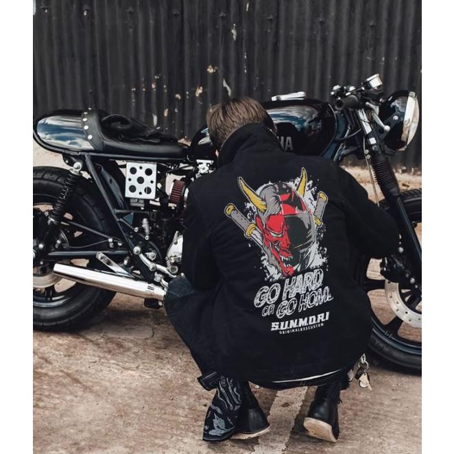 ( Bayar Ditempat ) Arrival Jaket Hoodie Sunmori Japanese Rider Warna Hitam Pria 