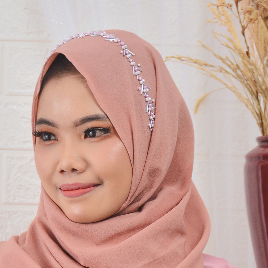 Jilbab Segi Empat | Pashmina Payet Hijab Jilbab Ceruty Premium | Kerudung Pashmina Payet Bando Cantik