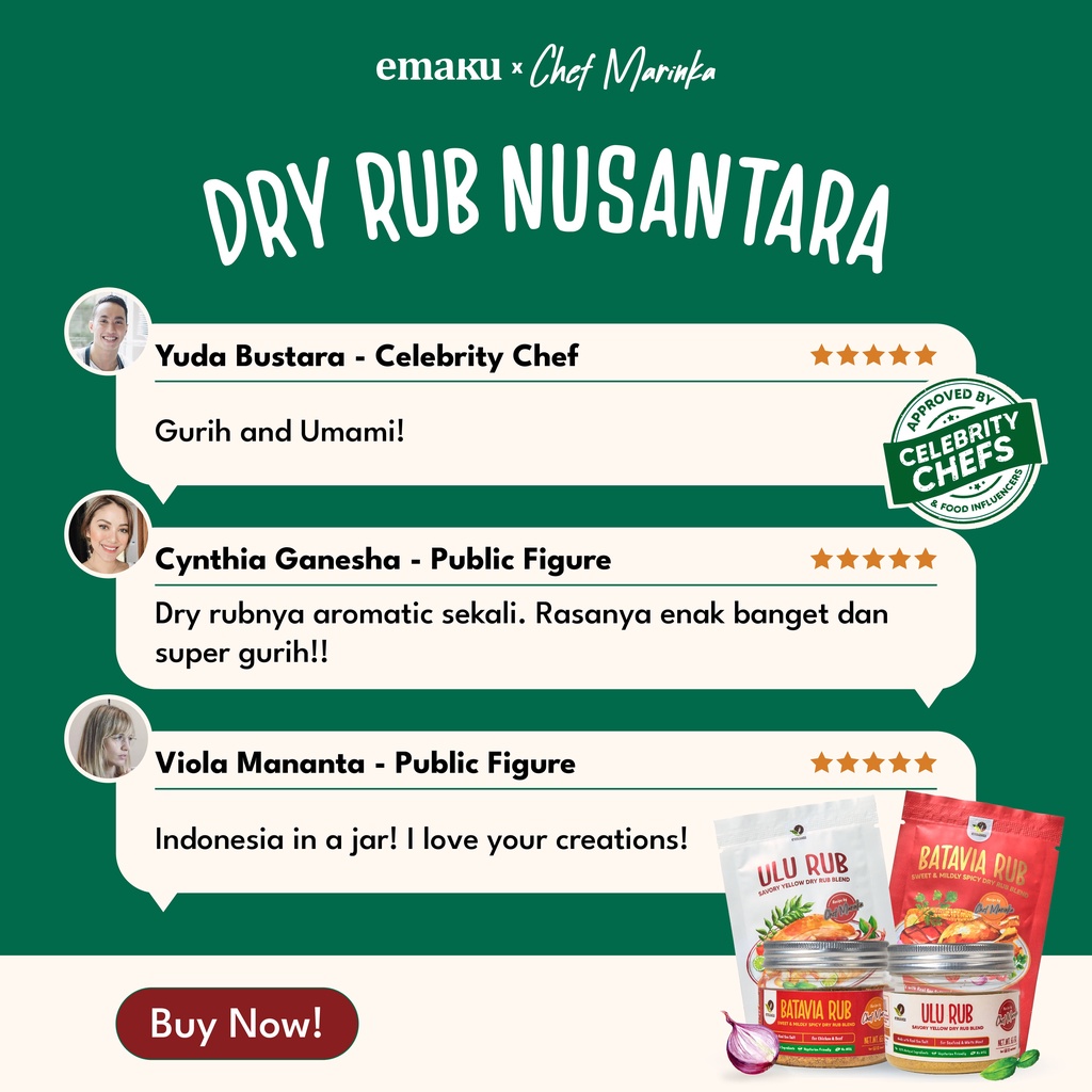 [BUNDLING] Dry Rub Emaku Jar Paket Bumbu Masak Dapur Batavia + Ulu Rub