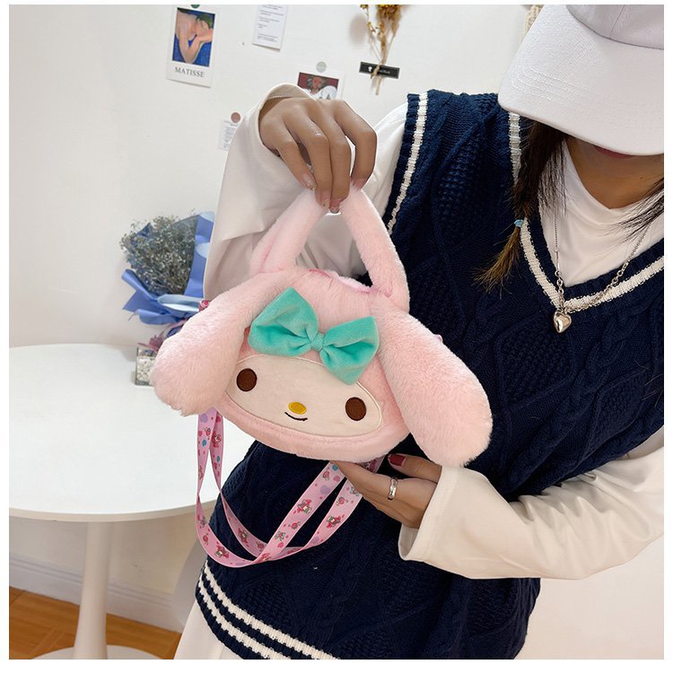 Kuromi Sling bag Bulu Lembut Tas Wanita Halus Tas Selempang Korea Hand Bag  Lucu Aesthetic Puffy Wanita Style Chikoisme