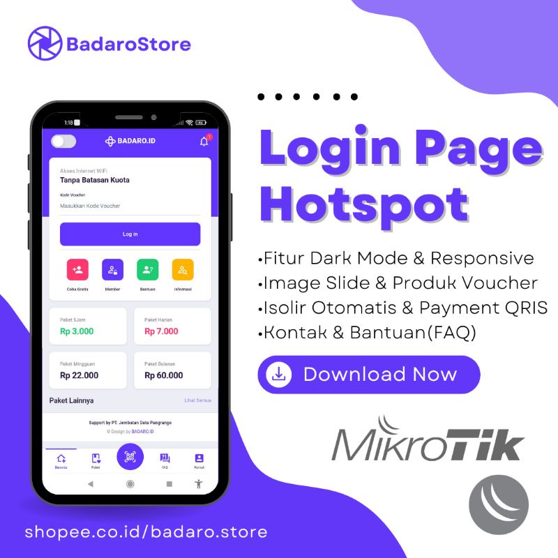 Template Login Page Hotspot Mikrotik Support Mikhmon