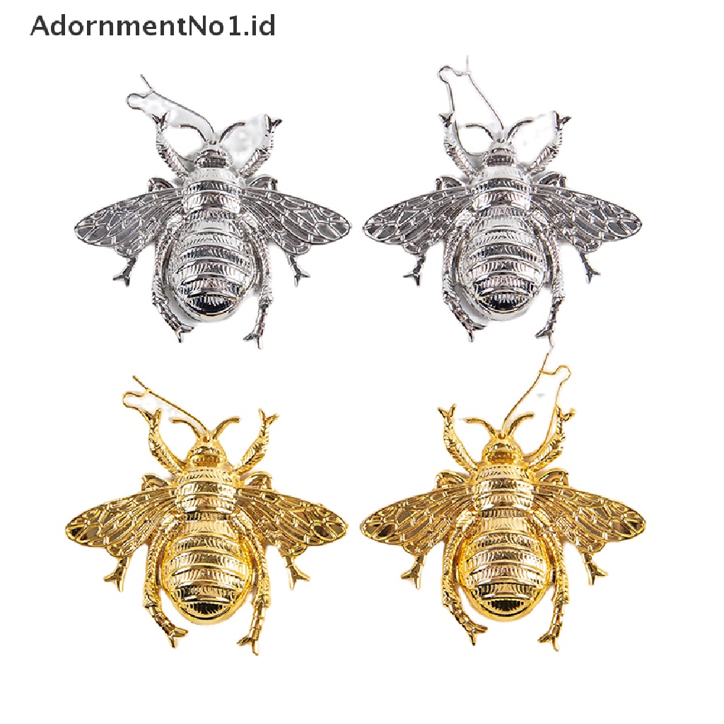 [AdornmentNo1] Sepasang Perak/Emas Besar Bumblebee Bee Anting Pernyataan Retro Minimalis Rock Klasik Aksesoris Logam Drop Ear Stud Wanita Fashion Perhiasan Hadiah [ID]