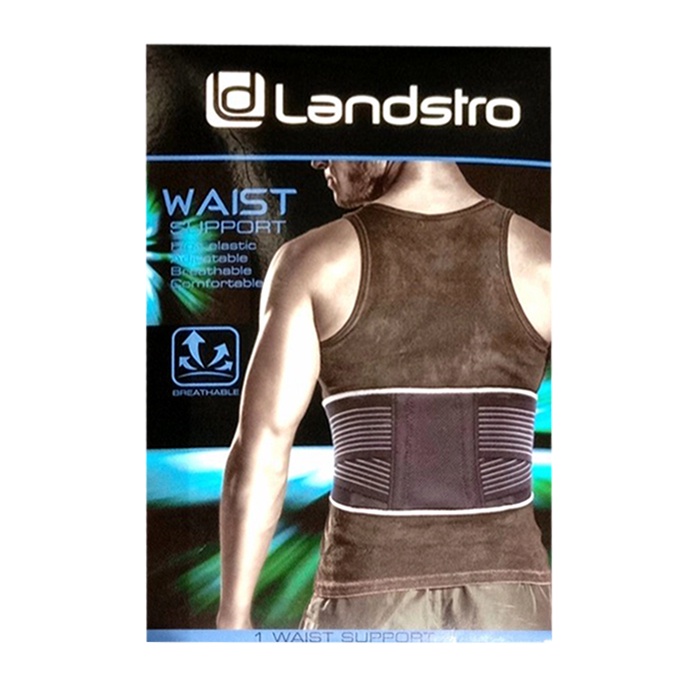 Landstro Waist Support Alat Untuk Pengaman Punggung Korset Hitam Penyangga Punggung Cedera Land Stro Suport  Hitam Black