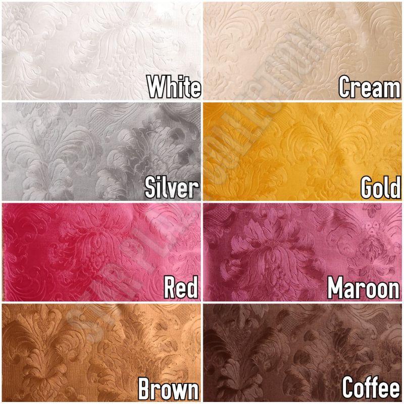Promo Bahan Kain Oskar Kulit Oscar Sintetis Mengkilap Motif Bunga Damask Klasik - Novelita (Sofa,