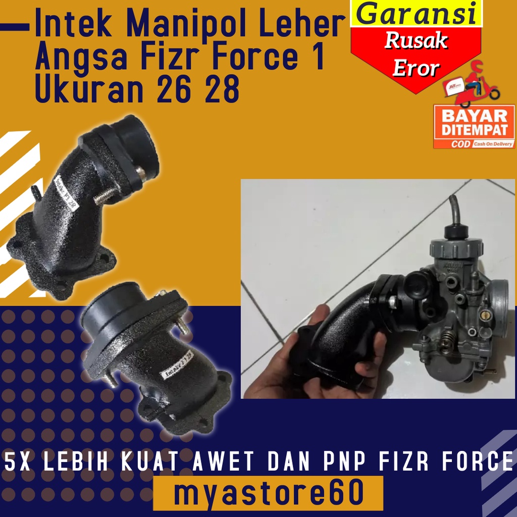 Manipul Intek Manipol Intake Manifold Leher Angsa Maniful Sambungan Karbu Fizr F1ZR Force 1 One Ukuran PE PWK PWL28 26 PE PWK PWL28