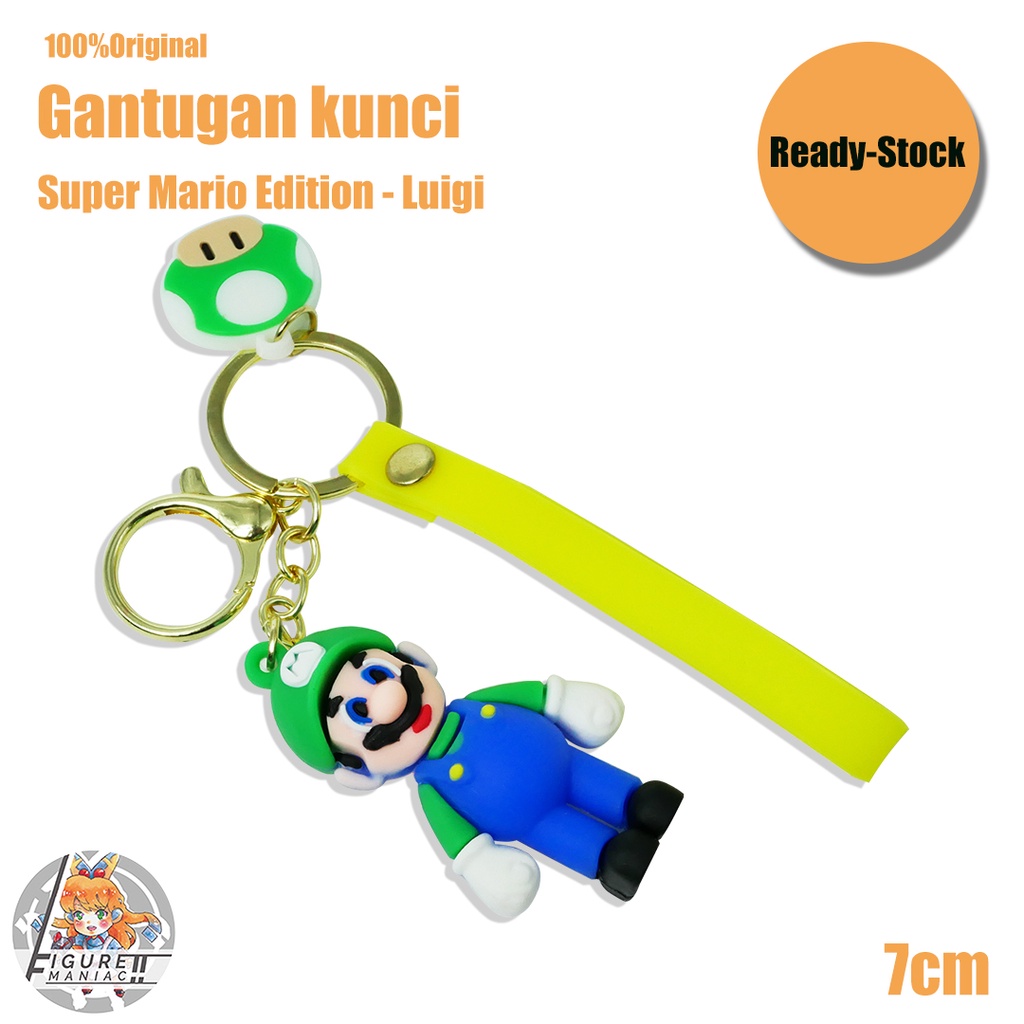 Gantungan Kunci - Super Mario Bross 3D Edition 7 cm Premium Import Mario Bross Gantungan Kunci Lucu Gantungan Kunci Cute